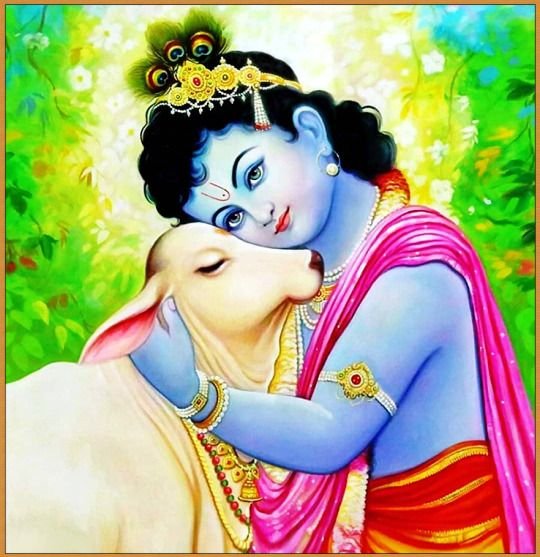 Awesome Bhagwan Shri Krishna Loving Cow Status