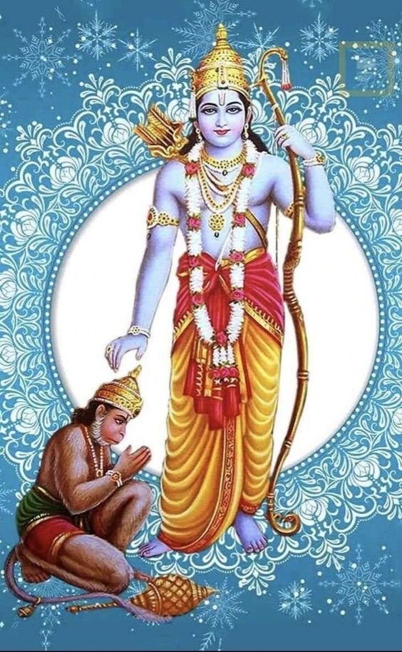 Awesome Blessing Given Ramji Giving To Hanuman Picture
