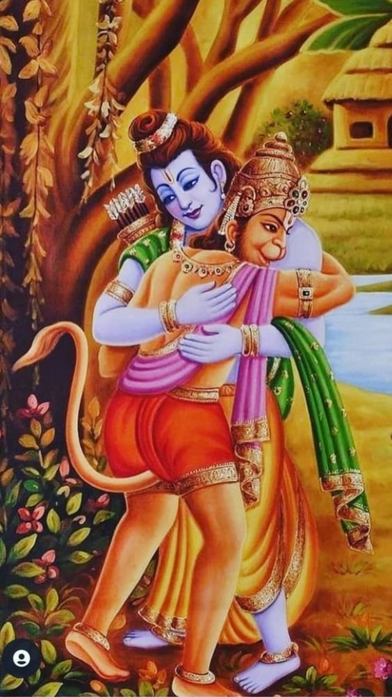 Awesome Shri Ramji With Hanumanji Status